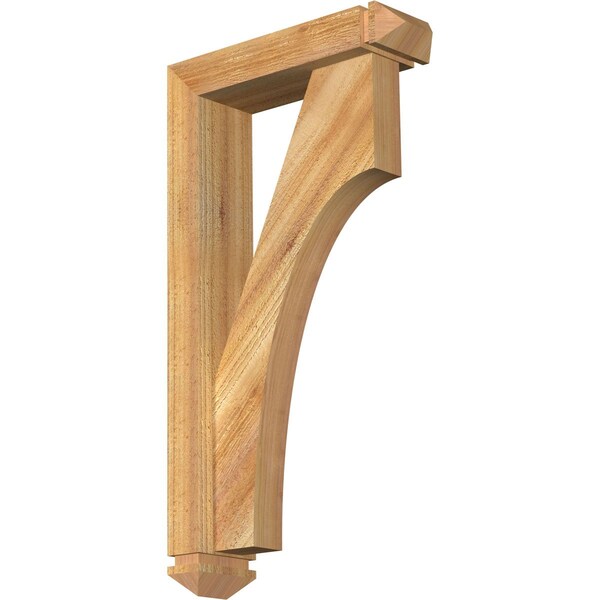Ekena Millwork Westlake Arts and Crafts Rough Sawn Bracket w/ Offset Brace, Western Red Cedar, 4"W x 14"D x 26"H BKT0402X14X26WTL03RWR - main